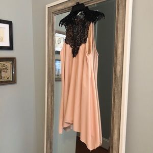 Pink Dress with Lace Detail